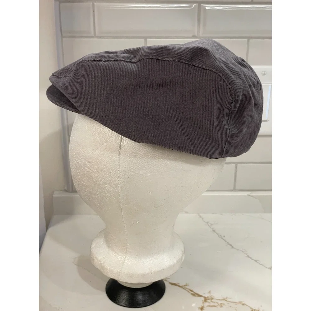 Vintage Y2K Volcom Gals Flat Cap Hat Women One Size Gray Corduroy Newsboy New